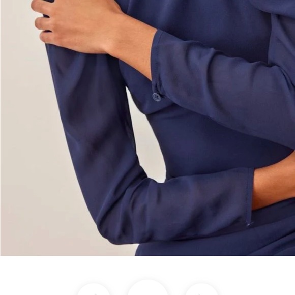 Reformation Juni Kourtney  Mini Dress Blue 4 - Picture 4 of 4